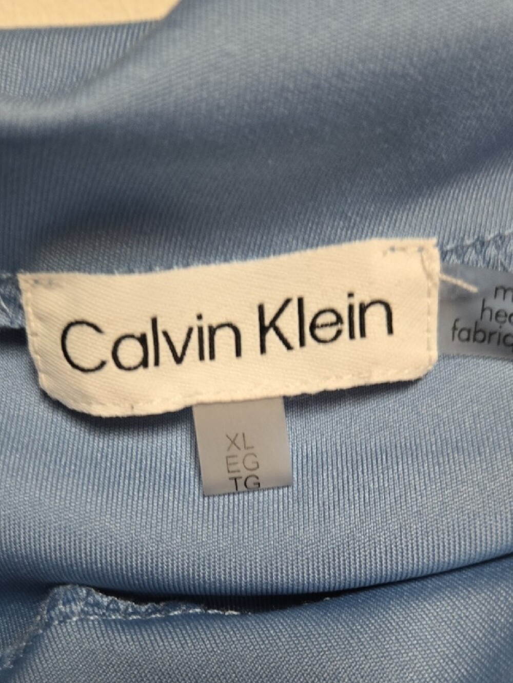 Calvin Klein Light Blue Sleeveless Tank Top With Silver Accent Pieces XL - Picture 2 of 7